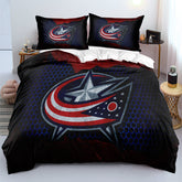 Columbus Blue Jackets Hockey League Duvet Cover Quilt Case Pillowcases